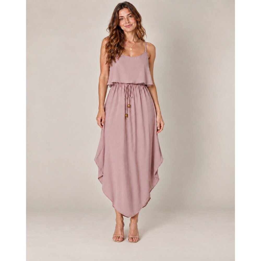 Nerlerolian NWT Pink Maxi Dress Small Spaghetti Strap Boho Summer